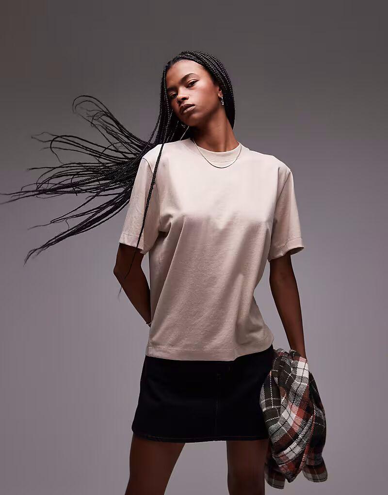 Базовая футболка Topshop премиум-класса светло-бежевого цвета
Базовая футболка Topshop премиум-класса светло-бежевого цвета