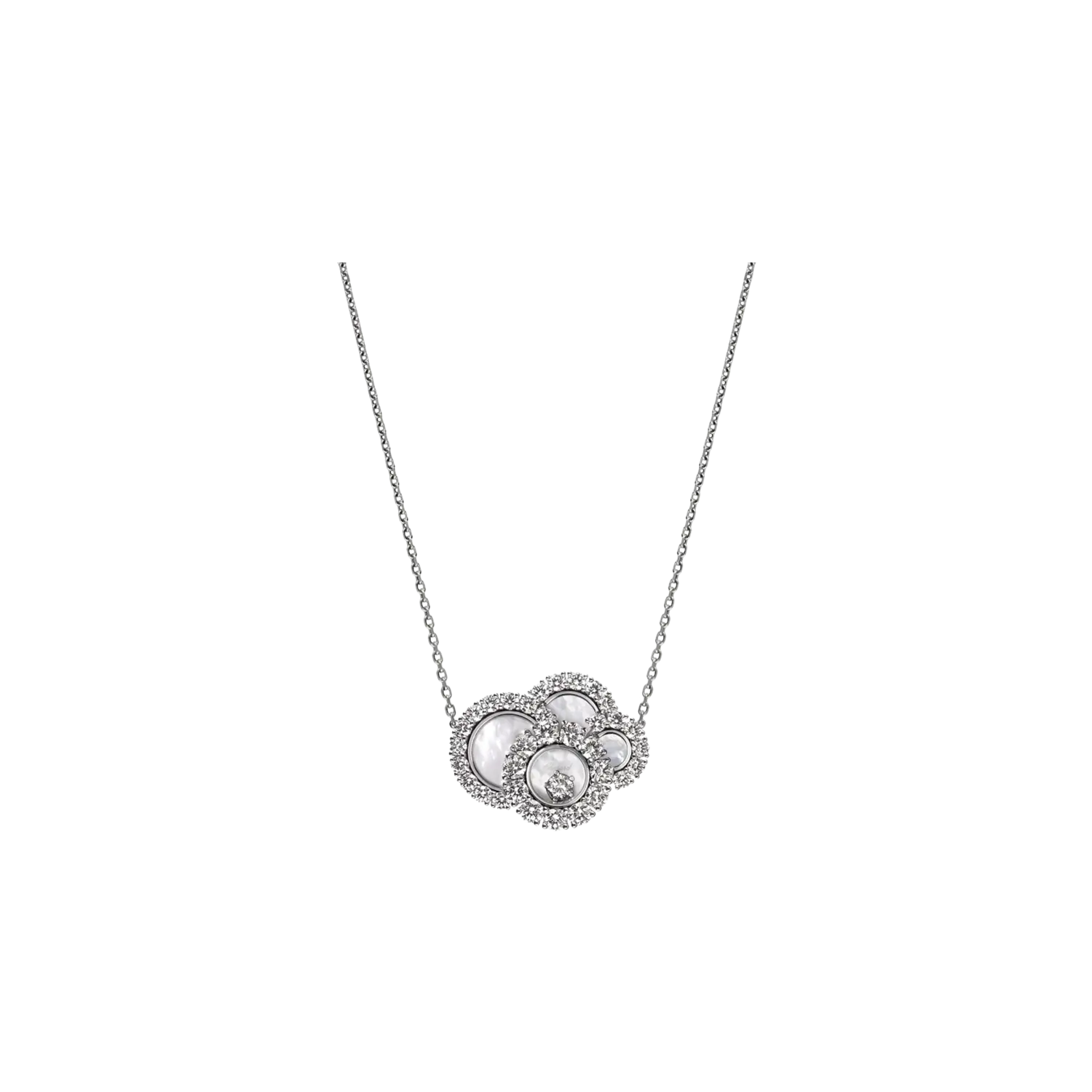 Колье Chopard Happy diamonds из белого золота с бриллиантами и перламутром
Колье Chopard Happy diamonds из белого золота с бриллиантами и перламутром