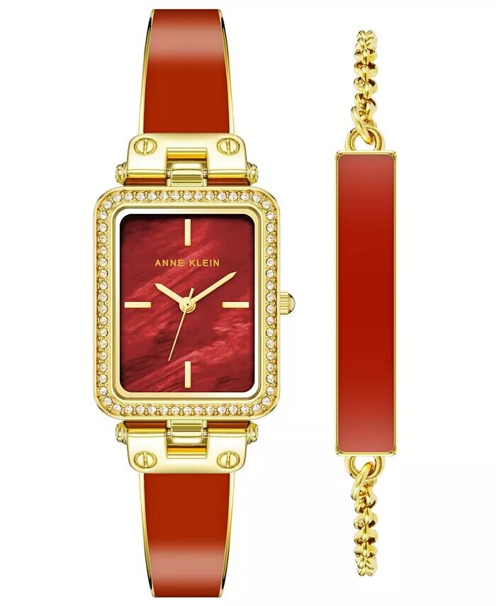 Женский комплект часов из сплава с оранжевой эмалью и золотистым браслетом, 33,5 мм Anne Klein, мультиколор
Женский комплект часов из сплава с оранжевой эмалью и золотистым браслетом, 33,5 мм Anne Klein, мультиколор