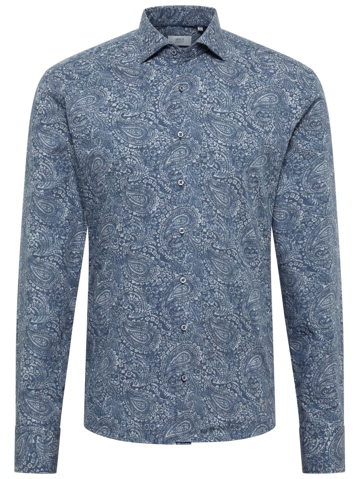 Рубашка приталенного кроя темно-синего цвета Eterna
Рубашка приталенного кроя темно-синего цвета Eterna