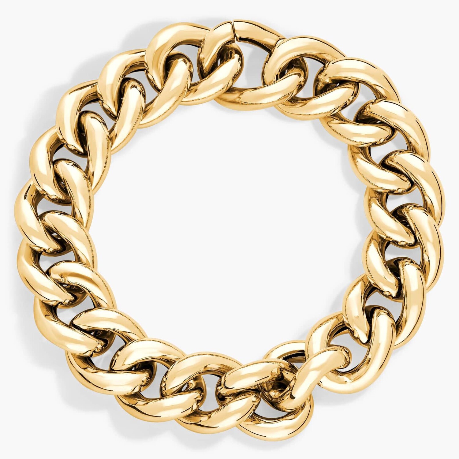 8-дюймовый браслет с крупными звеньями панциря из итальянского желтого золота 14 карат (14,8 мм) Blue Nile