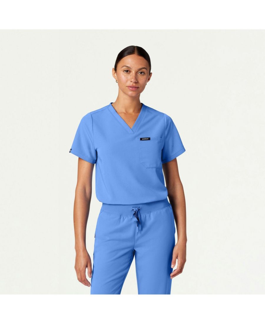 Классическая женская медицинская рубашка с V-образным вырезом и одним карманом Jaanuu, Ceil blue
Классическая женская медицинская рубашка с V-образным вырезом и одним карманом Jaanuu, Ceil blue
