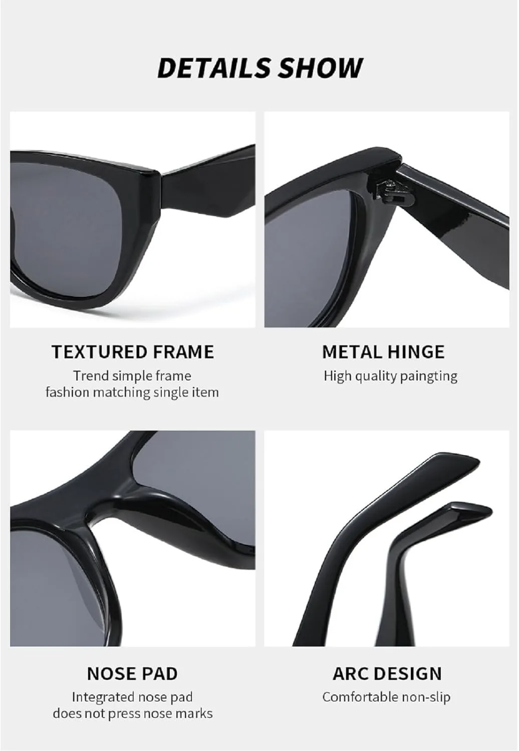 Модные солнцезащитные очки «кошачий глаз» для женщин, 2026 год, роскошные винтажные солнцезащитные очки для женщин, модные очки для вождения mincl, Black
Модные солнцезащитные очки «кошачий глаз» для женщин, 2026 год, роскошные винтажные солнцезащитные очки для женщин, модные очки для вождения mincl, Black