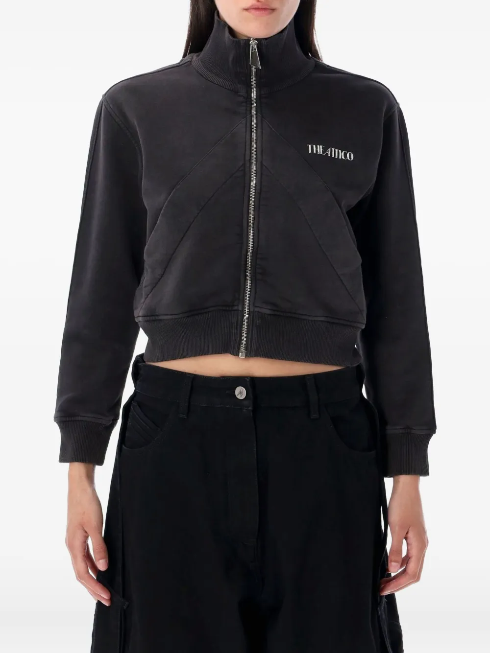 Флисовая толстовка на молнии со вставками The Attico, черный
Флисовая толстовка на молнии со вставками The Attico, черный