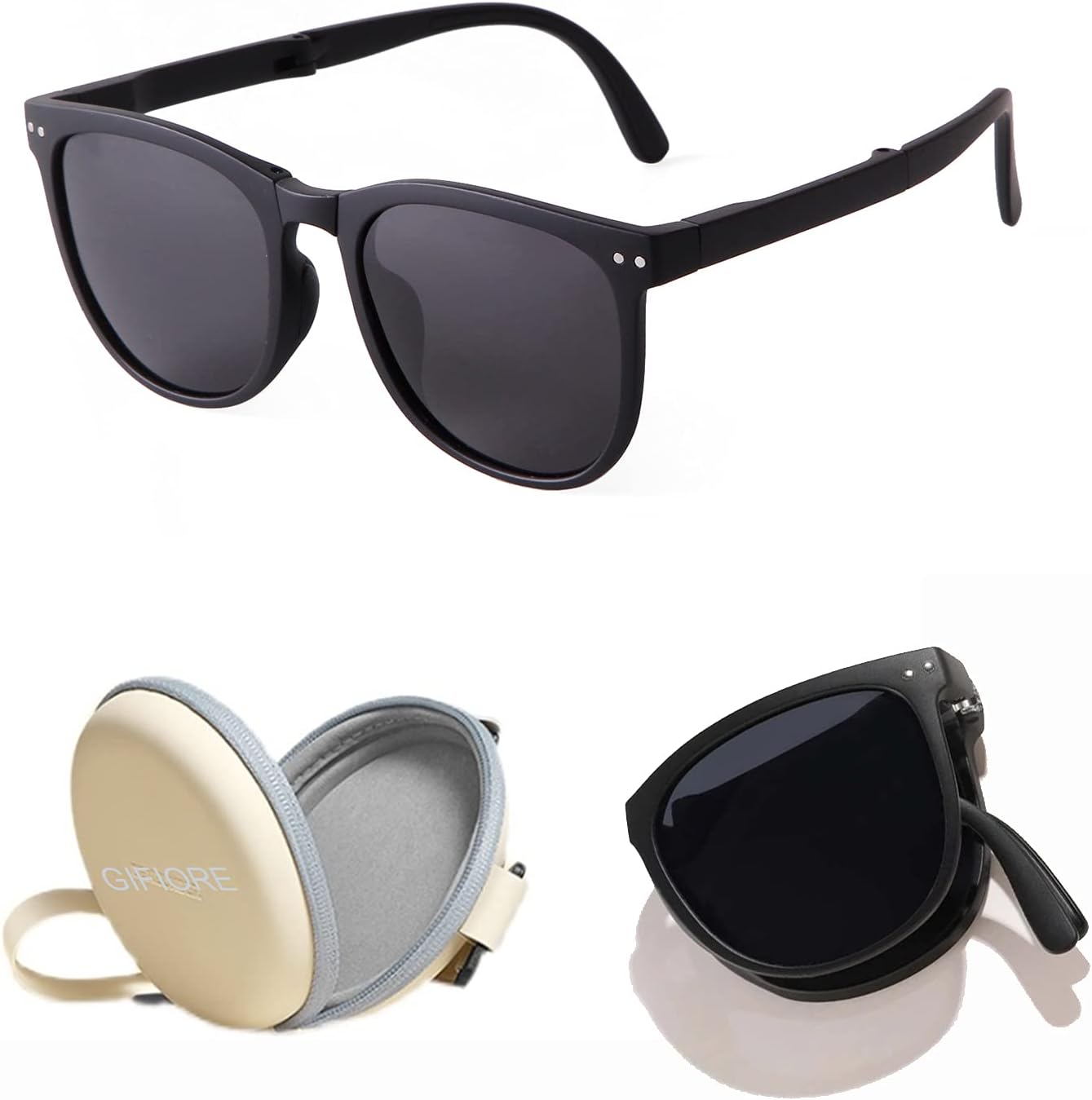 Складные поляризованные солнцезащитные очки GIFIORE для женщин и мужчин, складные очки для вождения с антибликовым покрытием и футляром, сверхлегкие, 19 г, Matte Black/ Grey Lens
Складные поляризованные солнцезащитные очки GIFIORE для женщин и мужчин, складные очки для вождения с антибликовым покрытием и футляром, сверхлегкие, 19 г, Matte Black/ Grey Lens