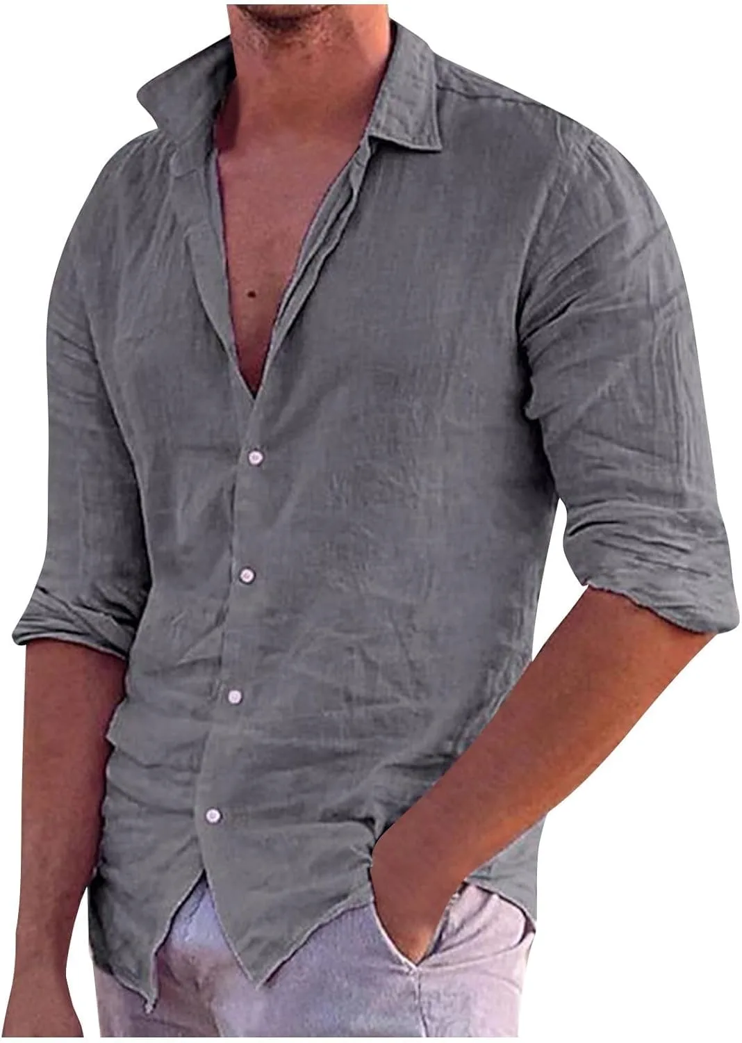 Мужская рубашка с длинным рукавом Casual Button Down Linen Chambray Stretch Slim Muscle Fit CHXLQQX
Мужская рубашка с длинным рукавом Casual Button Down Linen Chambray Stretch Slim Muscle Fit CHXLQQX