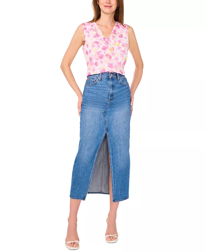 Женская блузка с принтом, рюшами и V-образным вырезом без рукавов Vince Camuto, фиолетовый
Женская блузка с принтом, рюшами и V-образным вырезом без рукавов Vince Camuto, фиолетовый