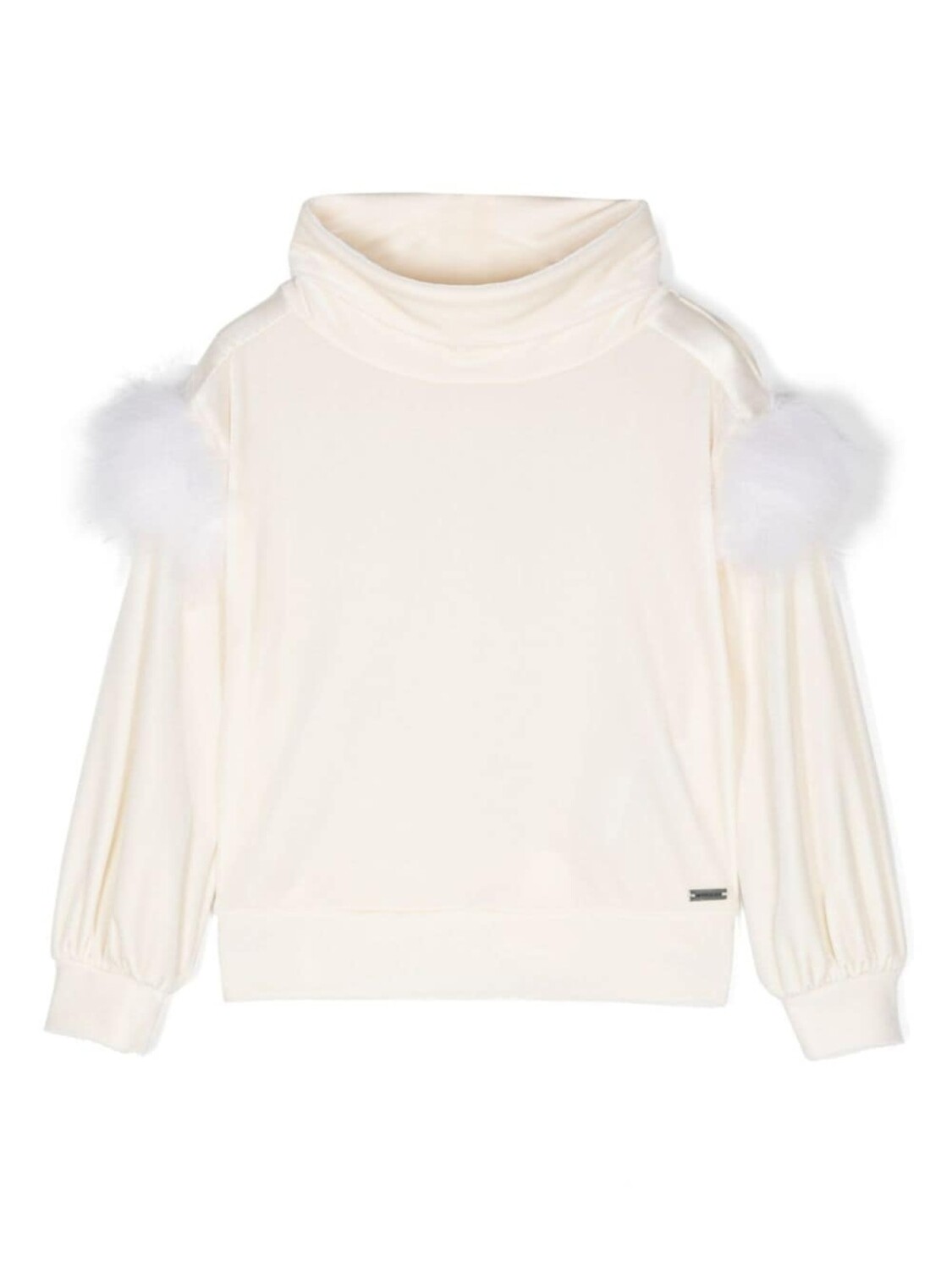 Monnalisa бархатная толстовка с перьями, белый
Monnalisa бархатная толстовка с перьями, белый