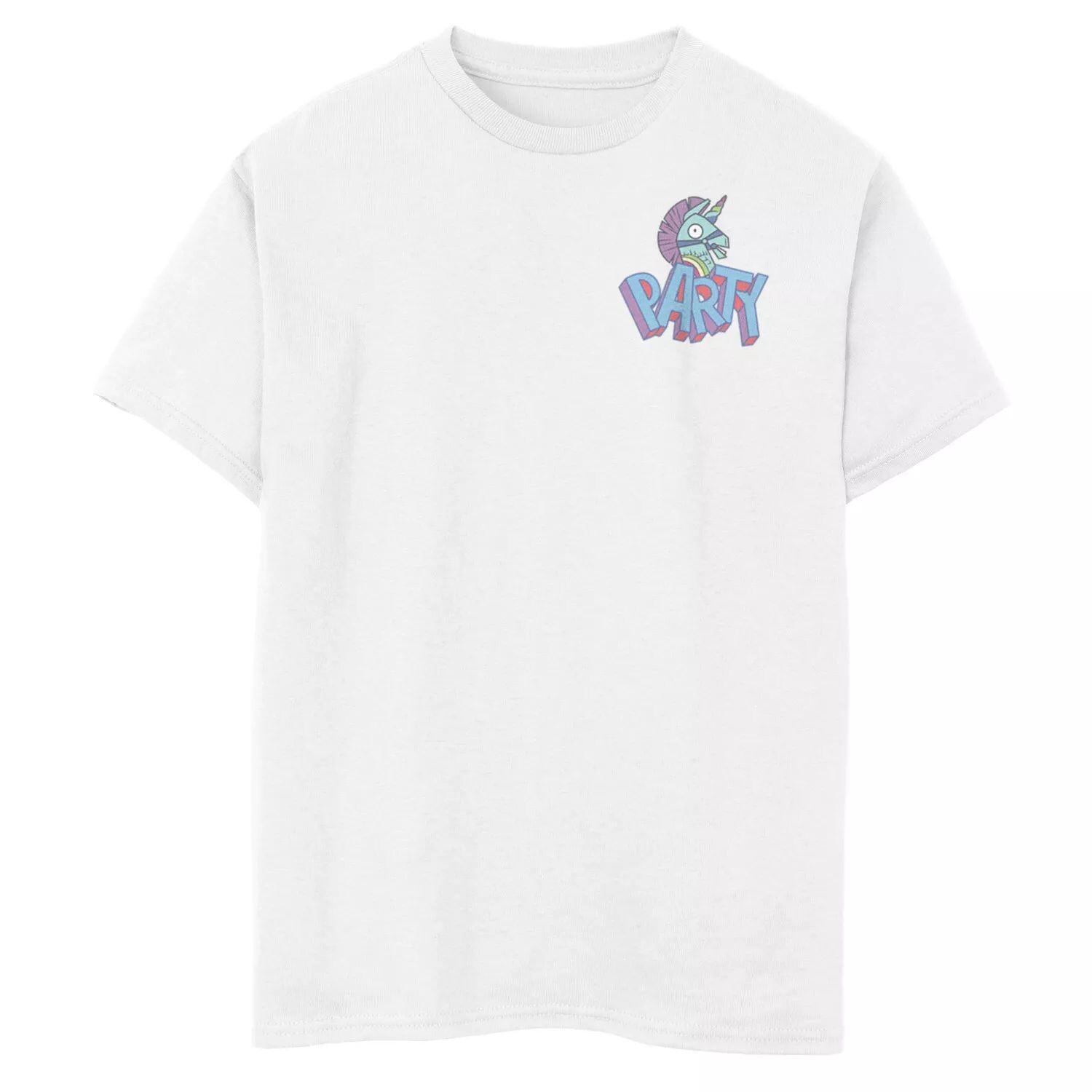 Футболка Fortnite Party для мальчиков 8–20 лет с изображением логотипа на груди и головой ламы Licensed Character