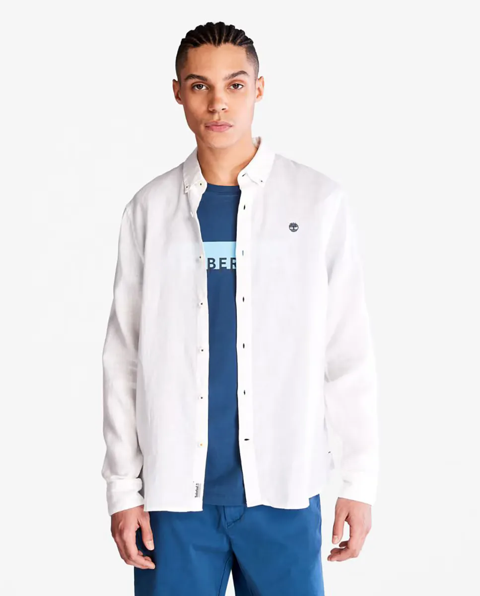 Мужская однотонная льняная рубашка, облегающего кроя, длинные рукава Timberland, белый
Мужская однотонная льняная рубашка, облегающего кроя, длинные рукава Timberland, белый