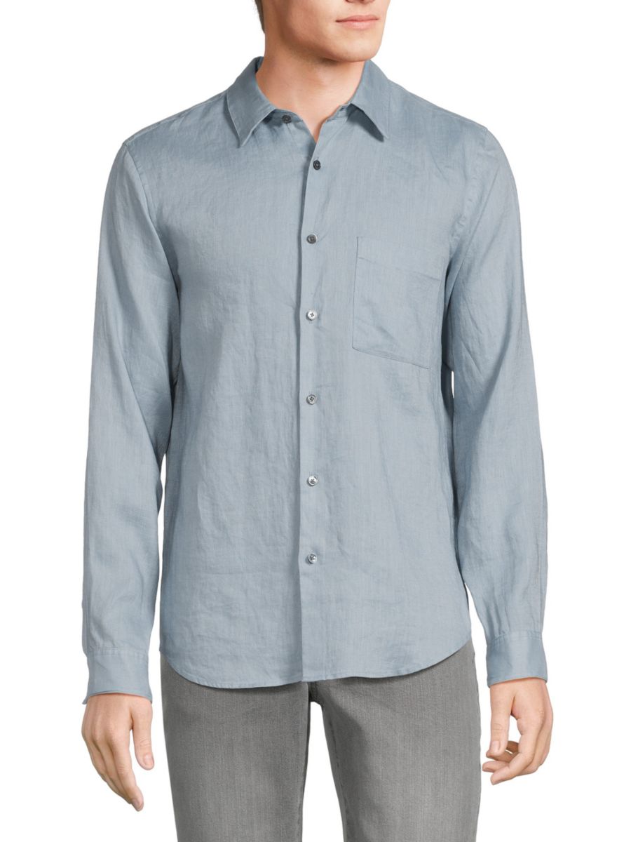 Однотонная льняная рубашка Irving Theory, цвет Heron
Однотонная льняная рубашка Irving Theory, цвет Heron