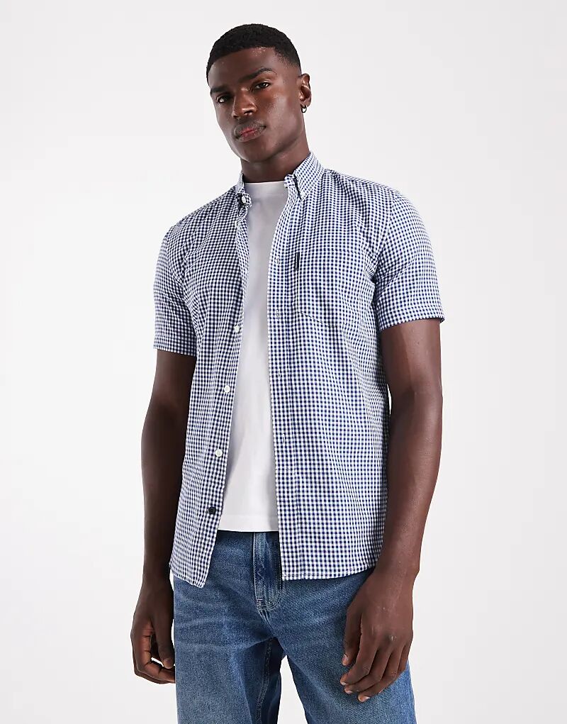 Рубашка French Connection из хлопка с короткими рукавами и нагрудным карманом синего цвета.
Рубашка French Connection из хлопка с короткими рукавами и нагрудным карманом синего цвета.