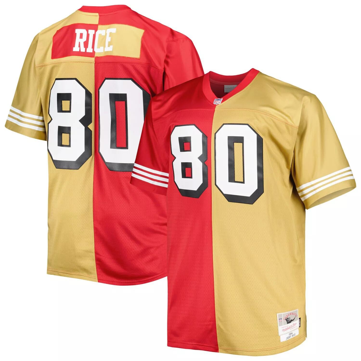 Мужская футболка Mitchell & Ness Jerry Rice Scarlet/Gold San Francisco 49ers Big & Tall Split Legacy Retired Player, реплика Джерси
Мужская футболка Mitchell & Ness Jerry Rice Scarlet/Gold San Francisco 49ers Big & Tall Split Legacy Retired Player, реплика Джерси