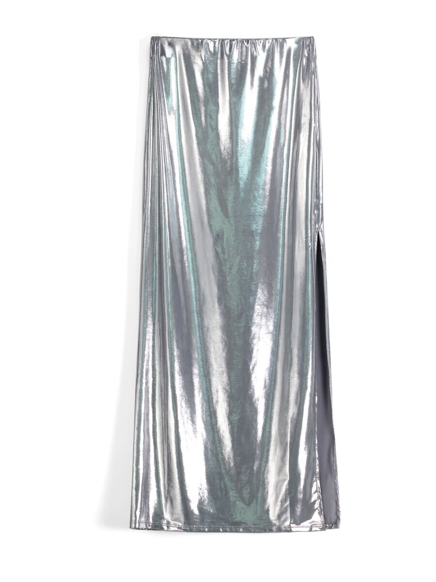 Юбка Bershka, серебряный 
Юбка Bershka, серебряный