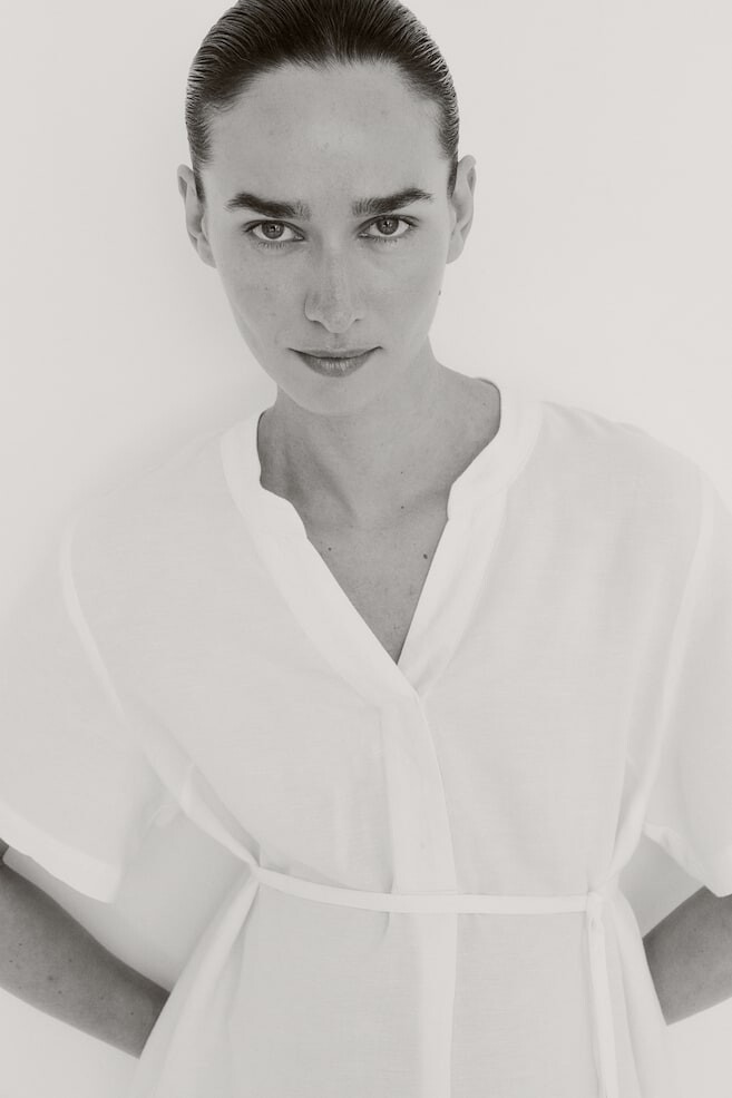 Платье туника «мама» из смесового льна H&M, белый
Платье туника «мама» из смесового льна H&M, белый