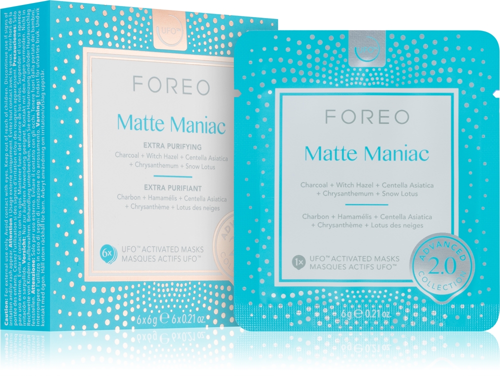 Очищающая маска для лица UFO matte Maniac Foreo, 6 шт
Очищающая маска для лица UFO matte Maniac Foreo, 6 шт