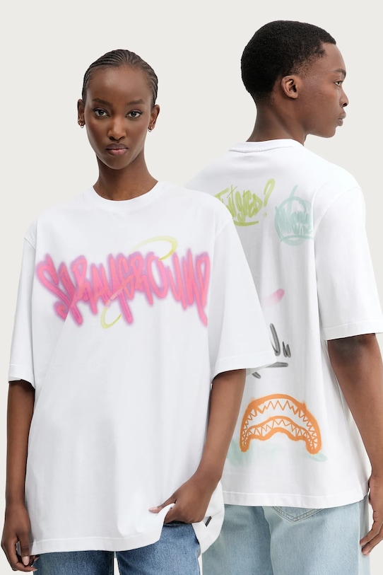 Хлопковая футболка Sprayground, белый
Хлопковая футболка Sprayground, белый