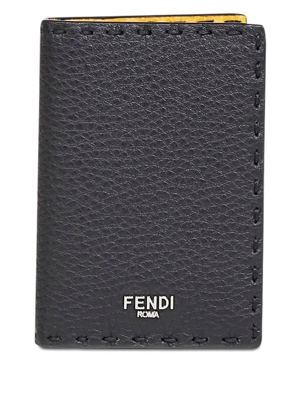 Кожаный холдер для карт с вышитым логотипом Fendi, черный
Кожаный холдер для карт с вышитым логотипом Fendi, черный