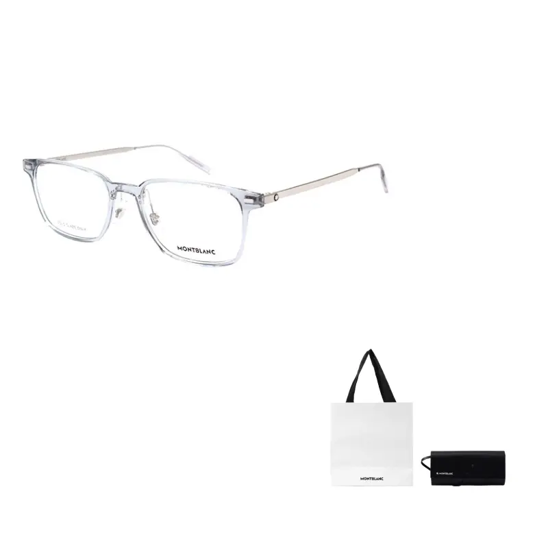 MONTBLANC Прямоугольная оправа для очков мужская прозрачная серая, Transparent Gray