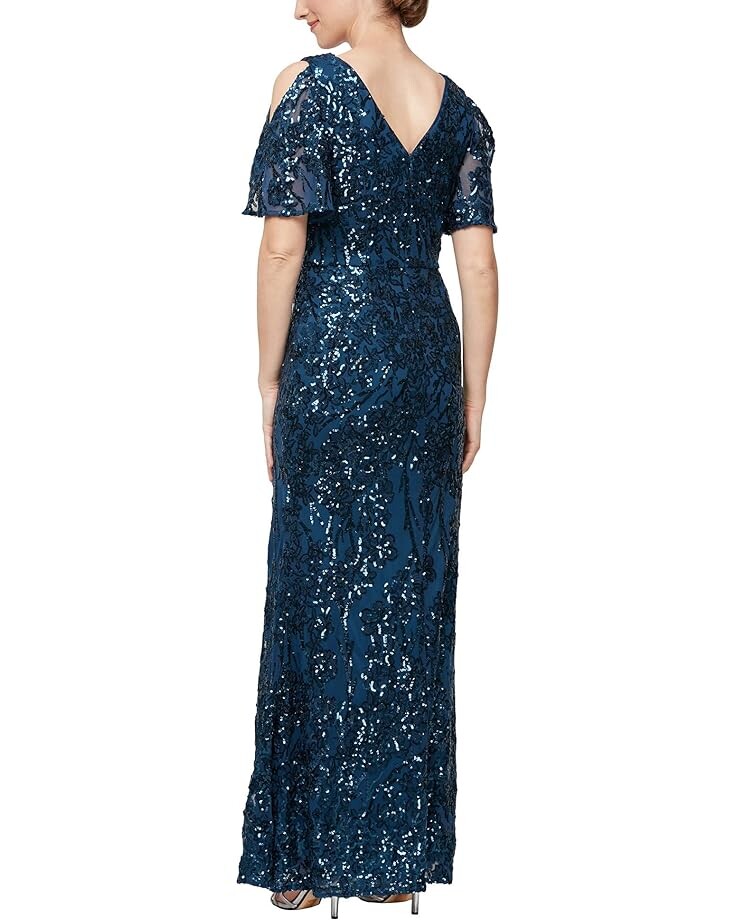 Платье Alex Evenings Long V-Neck A-Line Dress with Cold Shoulder Flutter Sleeves, цвет Deep Ocean
Платье Alex Evenings Long V-Neck A-Line Dress with Cold Shoulder Flutter Sleeves, цвет Deep Ocean