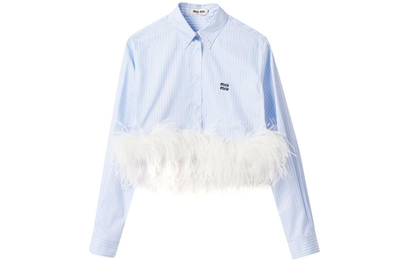 Рубашка женская небесно-голубая Miu Miu 
Рубашка женская небесно-голубая Miu Miu