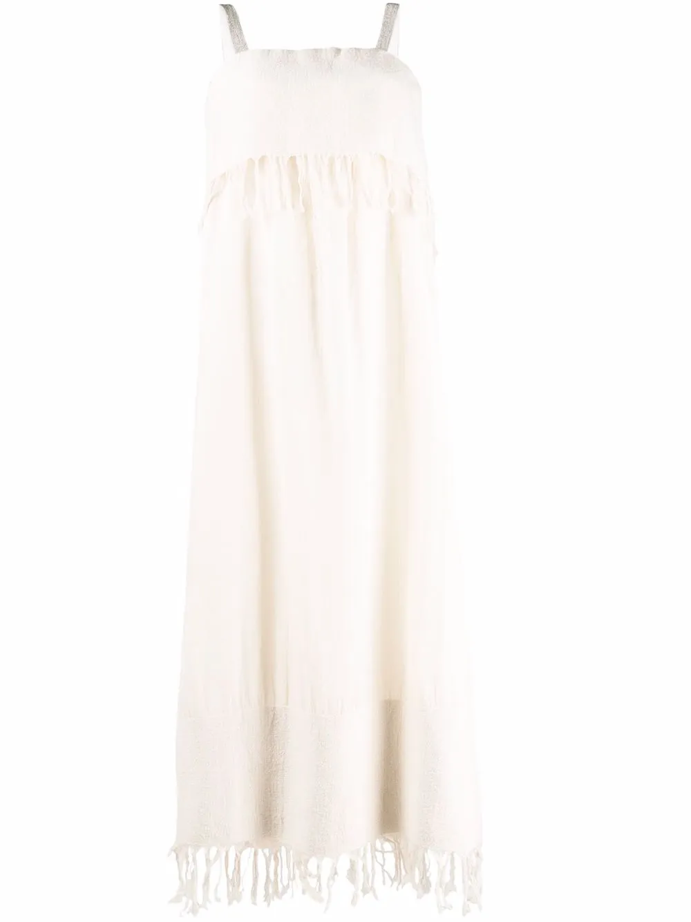 Платье без рукавов с бахромой Fabiana Filippi, нейтральный
Платье без рукавов с бахромой Fabiana Filippi, нейтральный