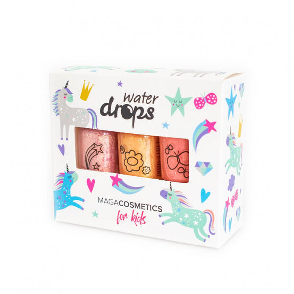 Набор: лак для ногтей на водной основе для детей, песочная принцесса, 3x6 мл Maga Cosmetics Water drops
Набор: лак для ногтей на водной основе для детей, песочная принцесса, 3x6 мл Maga Cosmetics Water drops