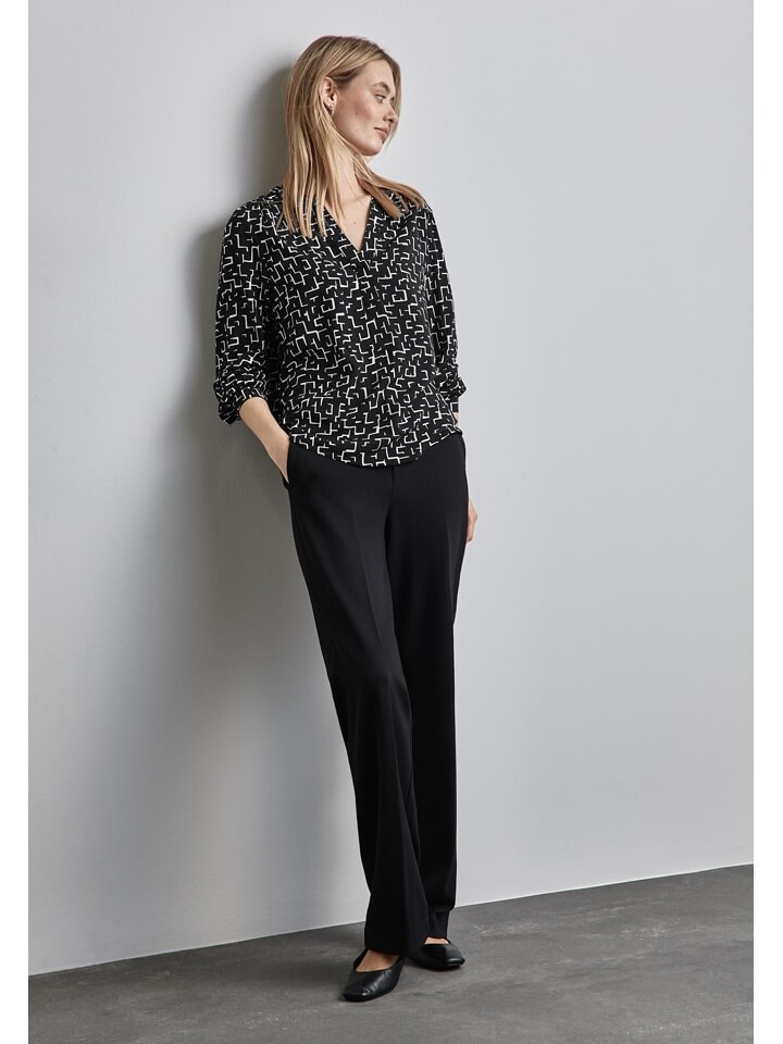 Блуза Street One Bluse, черный/белый 
Блуза Street One Bluse, черный/белый