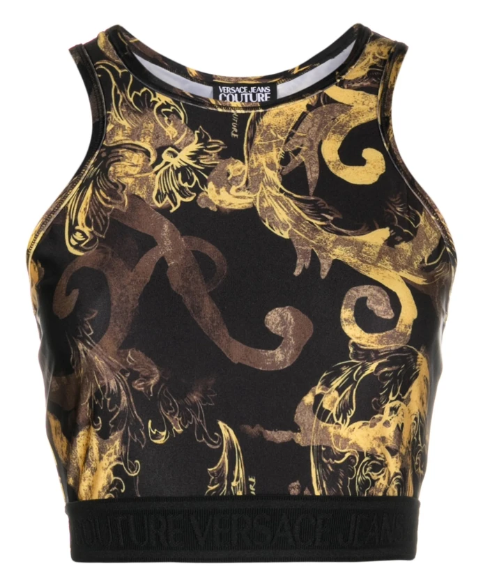 Укороченный топ в стиле акварельной моды Versace Jeans Couture, черный
Укороченный топ в стиле акварельной моды Versace Jeans Couture, черный