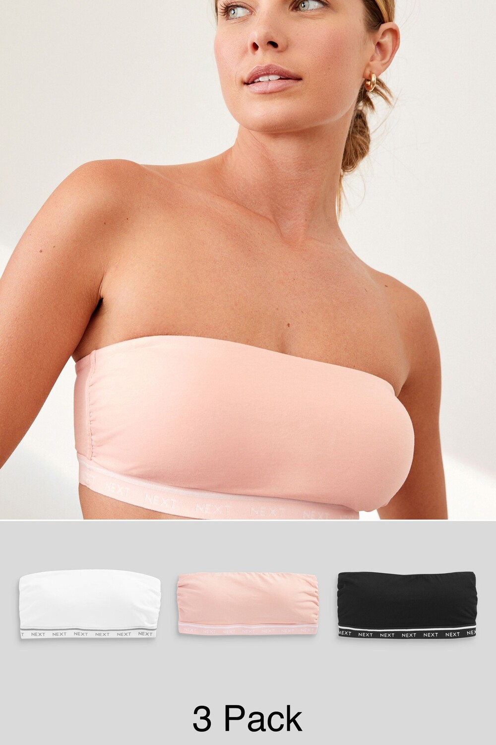 3 бюстгальтера-бандо с высоким содержанием хлопка Next, черный
3 бюстгальтера-бандо с высоким содержанием хлопка Next, черный