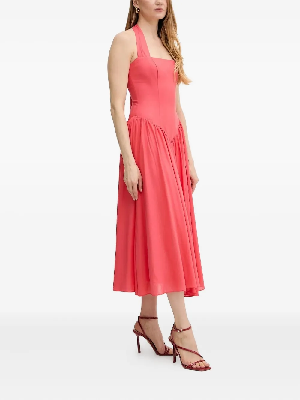 Платье миди с вырезом халтер и сборками Bardot, розовый
Платье миди с вырезом халтер и сборками Bardot, розовый