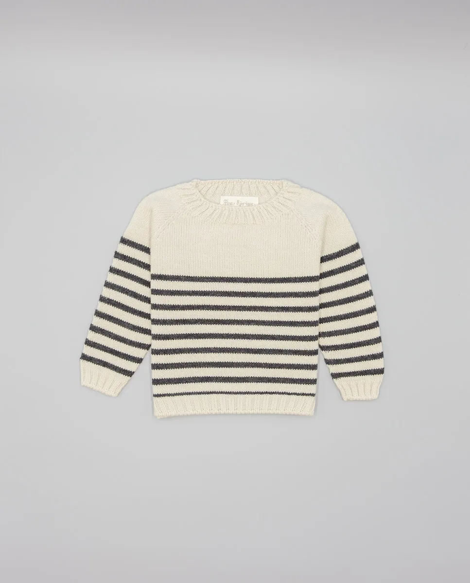 Детский вязаный джемпер в полоску Fina Ejerique, светло-бежевый
Детский вязаный джемпер в полоску Fina Ejerique, светло-бежевый