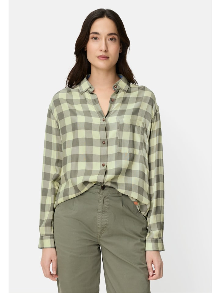 Блузка с нагрудным карманом в лаймово-зеленую клетку Camel Active
Блузка с нагрудным карманом в лаймово-зеленую клетку Camel Active