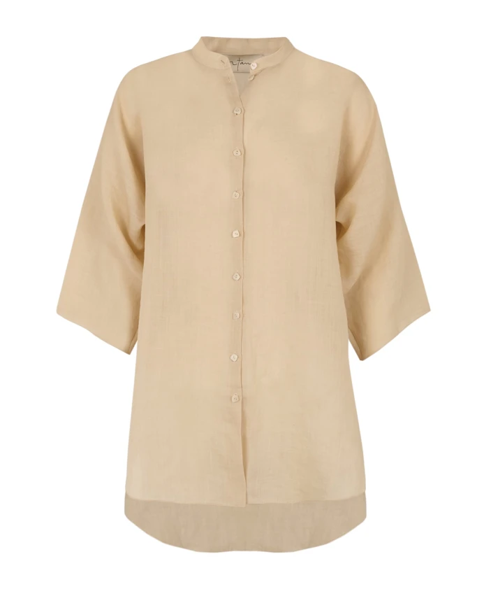 Рубашка с воротником из рами Мао Cortana, бежевый
Рубашка с воротником из рами Мао Cortana, бежевый