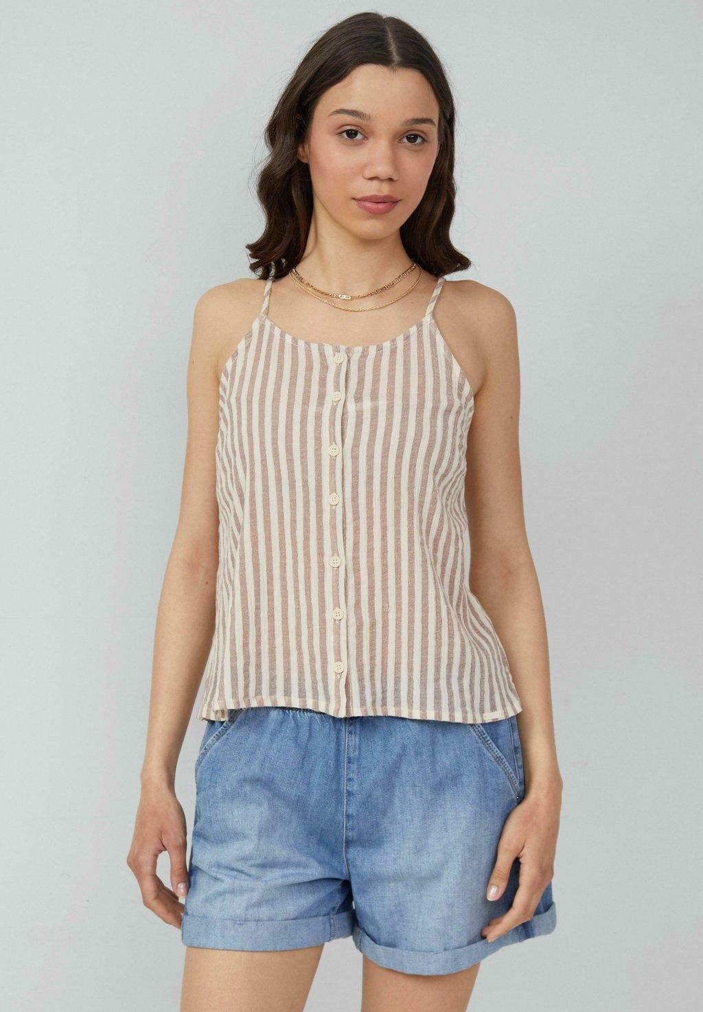 Блуза MIT KNOPFLEISTE QS, бежевый
Блуза MIT KNOPFLEISTE QS, бежевый