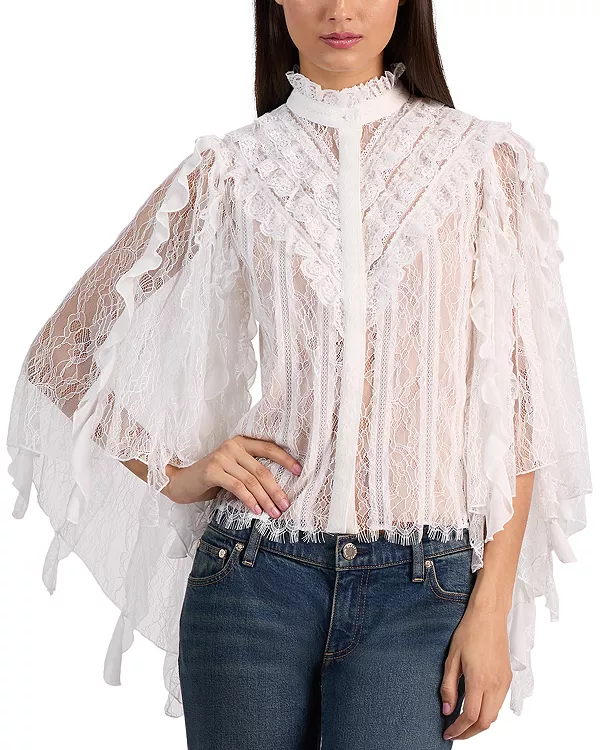 Топ с высоким воротником Rheba Alice And Olivia, белый
Топ с высоким воротником Rheba Alice And Olivia, белый