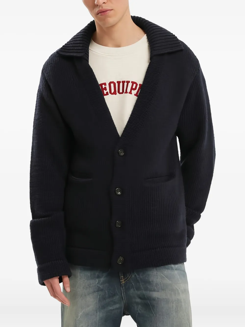 Кардиган с V-образным вырезом и карманами 1989 Studio, синий
Кардиган с V-образным вырезом и карманами 1989 Studio, синий