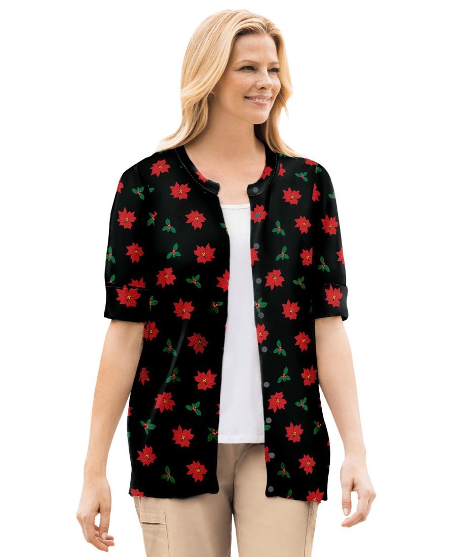 Женский кардиган Within Perfect с рукавами до локтя Woman Within, Black poinsettia
Женский кардиган Within Perfect с рукавами до локтя Woman Within, Black poinsettia