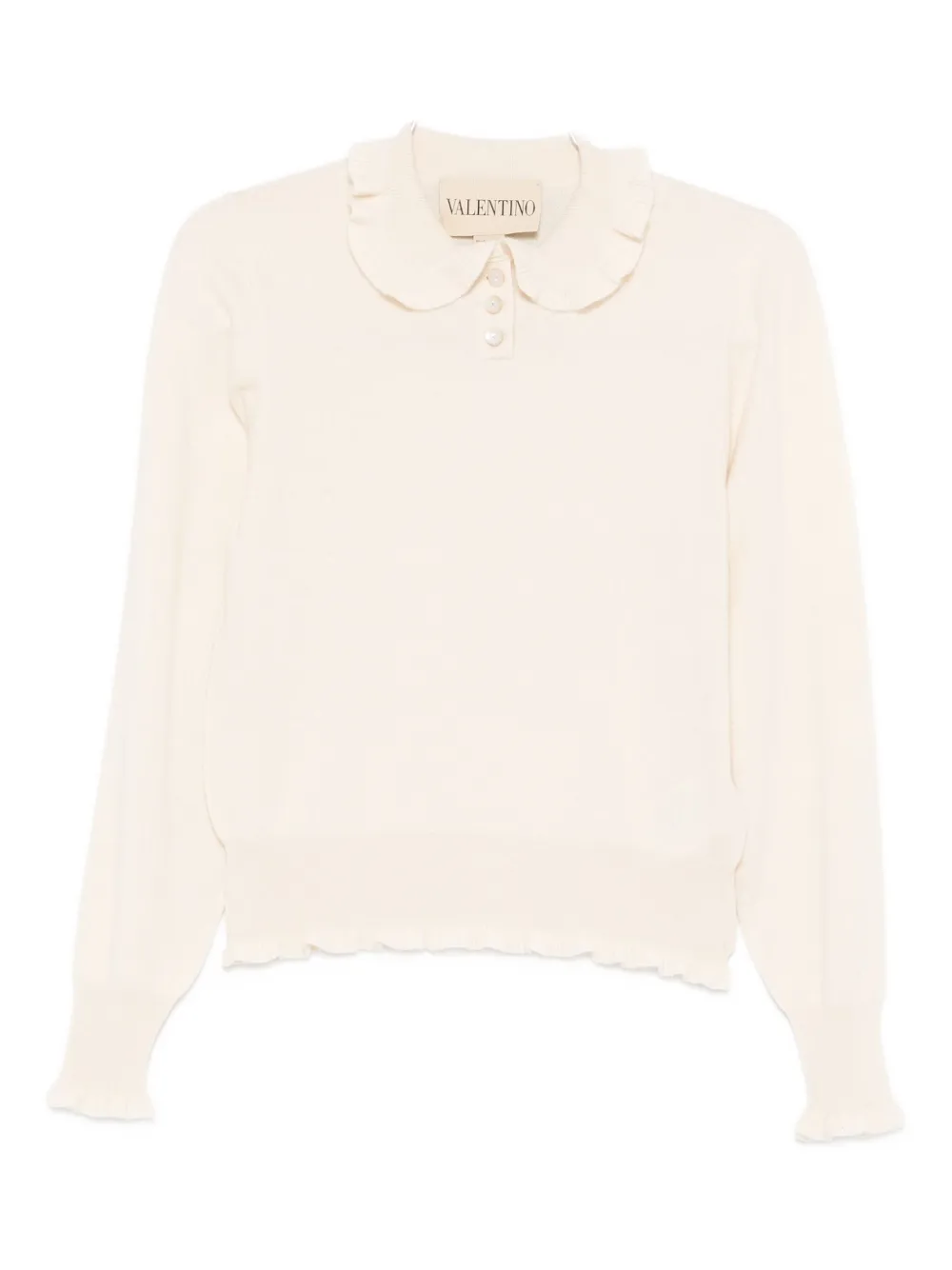Кашемировый топ-поло с оборчатым воротником VALENTINO GARAVANI, нейтральный
Кашемировый топ-поло с оборчатым воротником VALENTINO GARAVANI, нейтральный