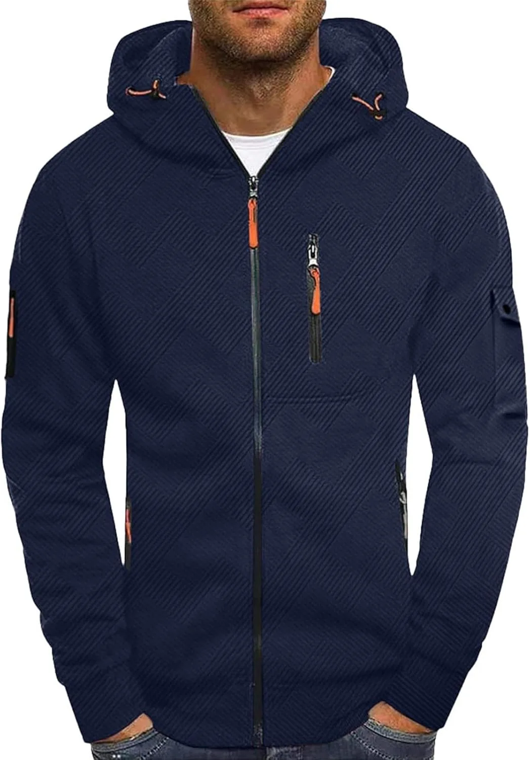 Толстовка с капюшоном и молнией для мужчин, легкая, с карманами на молнии
Толстовка с капюшоном и молнией для мужчин, легкая, с карманами на молнии