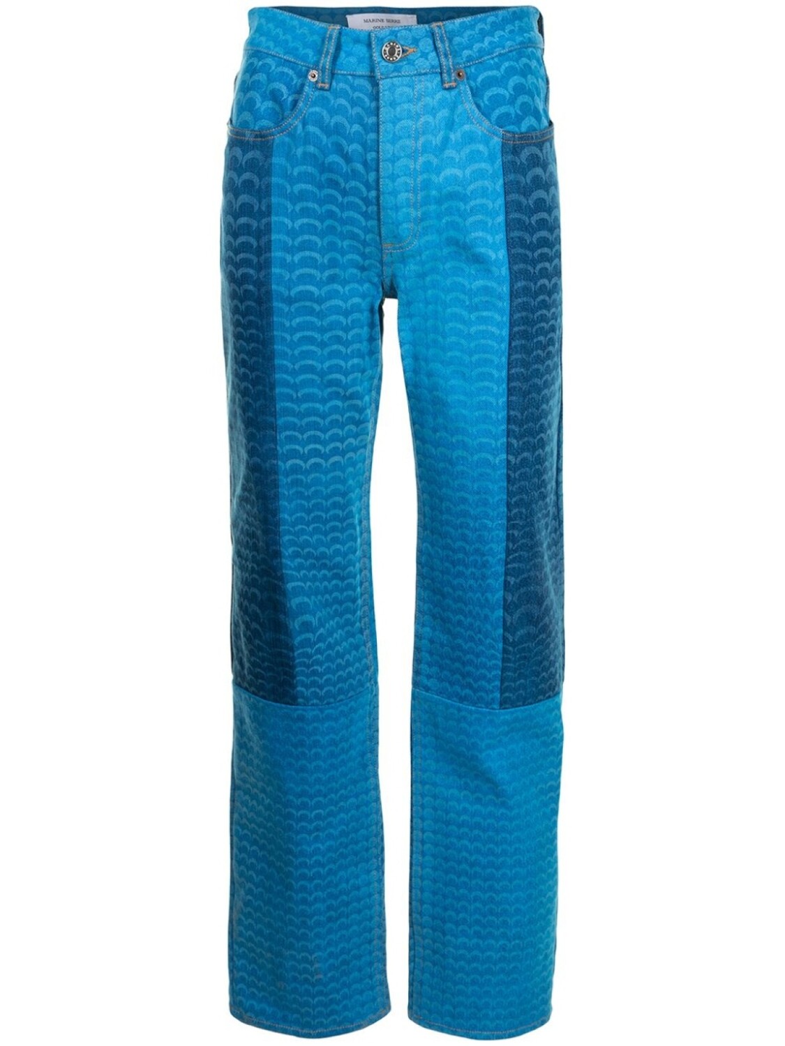 Marine Serre джинсы Moon Fish Skin со вставками, синий
Marine Serre джинсы Moon Fish Skin со вставками, синий