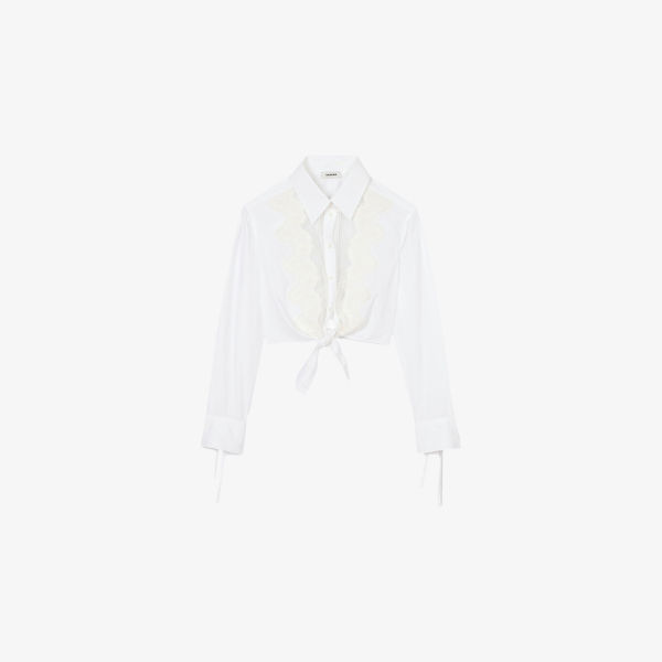 Рубашка Sandro с кружевной планкой, белый
Рубашка Sandro с кружевной планкой, белый