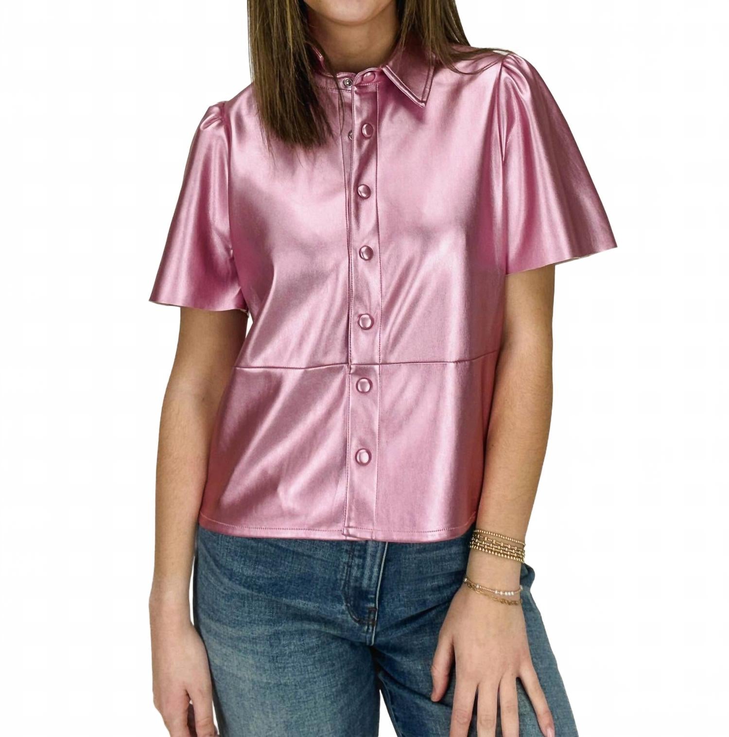 Топ Carter из металлизированной кожи цвета орхидеи DOLCE CABO, Orchid
Топ Carter из металлизированной кожи цвета орхидеи DOLCE CABO, Orchid