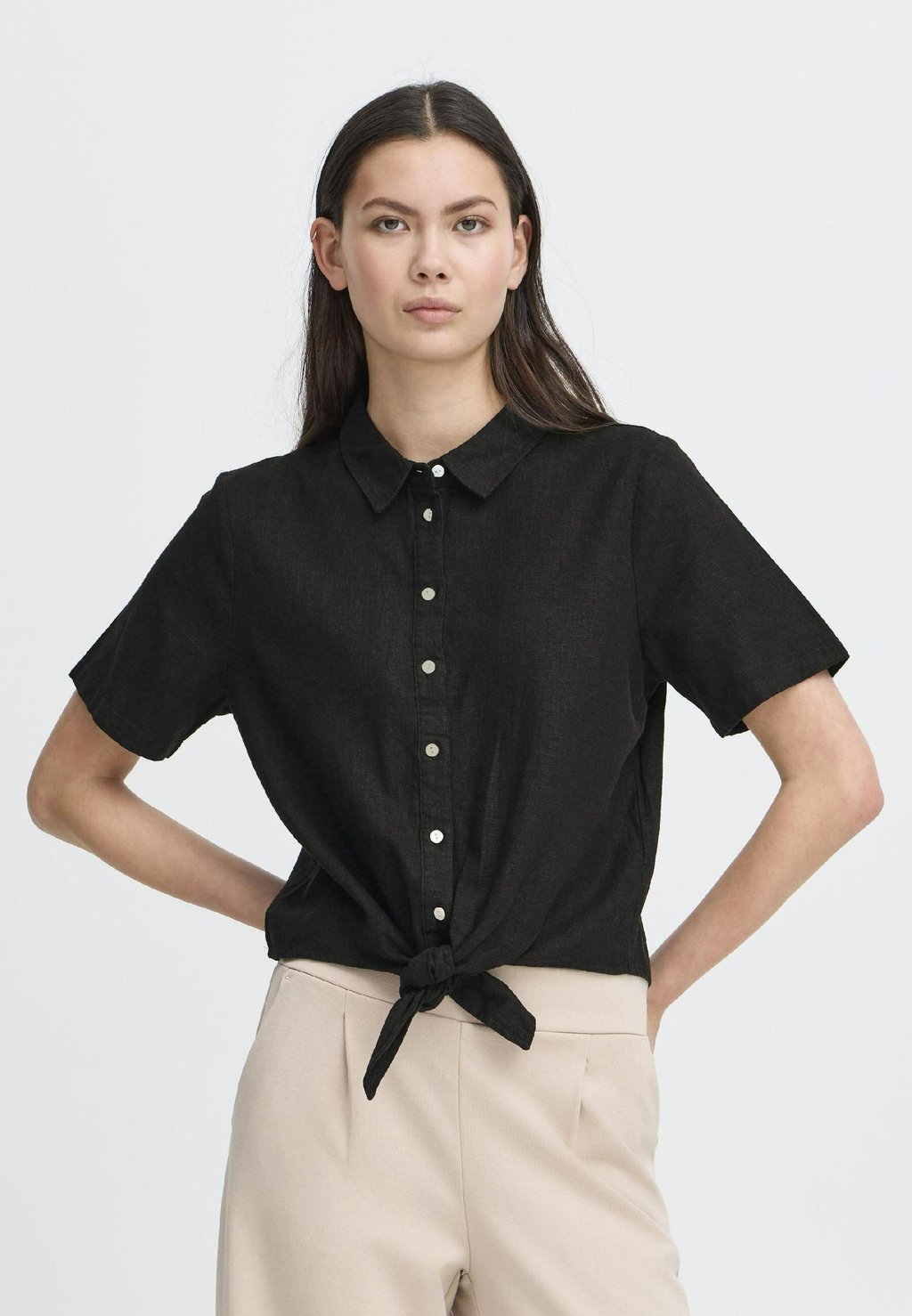 Блузка на пуговицах IHLINNO ICHI, черный
Блузка на пуговицах IHLINNO ICHI, черный