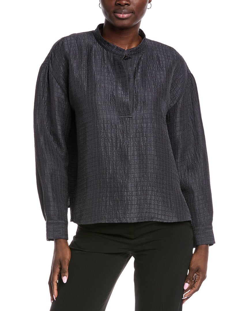 EILEEN FISHER топ с воротником-стойкой из смеси шелка и льна, серый
EILEEN FISHER топ с воротником-стойкой из смеси шелка и льна, серый