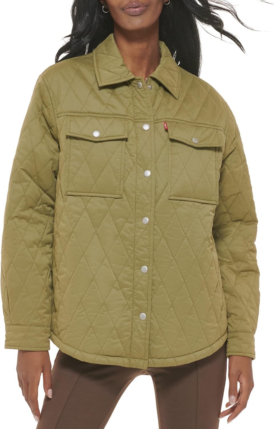 Женская куртка-рубашка Levi's стеганая с узором, оливковый
Женская куртка-рубашка Levi's стеганая с узором, оливковый