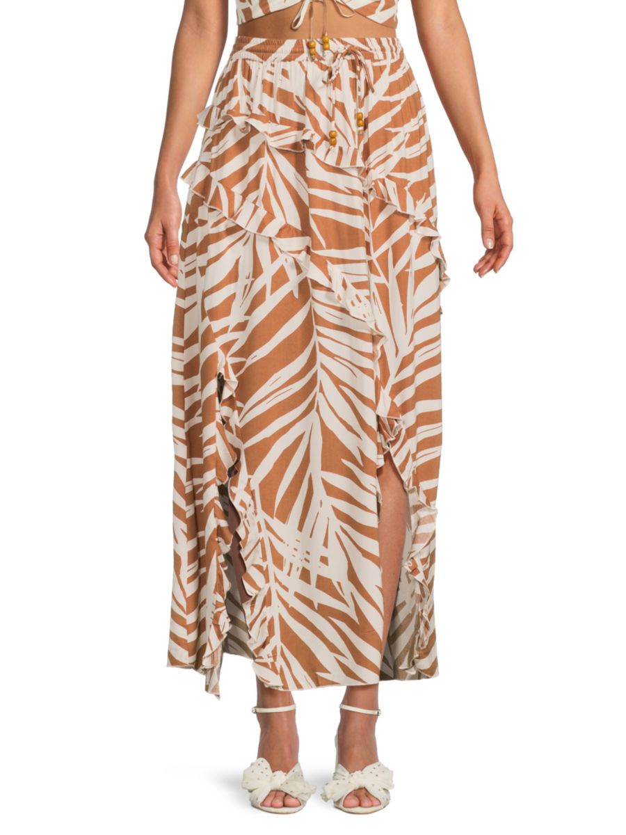 Юбка макси из принтованного вискозного шелка с оборками Vintage Havana, цвет Bronze Palm
Юбка макси из принтованного вискозного шелка с оборками Vintage Havana, цвет Bronze Palm