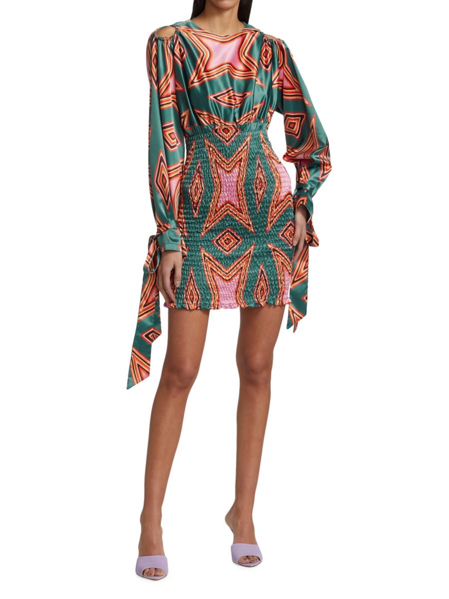 Мини-платье из атласа с принтом и сборками Claude Kameni, цвет Cadet Blue Multi
Мини-платье из атласа с принтом и сборками Claude Kameni, цвет Cadet Blue Multi