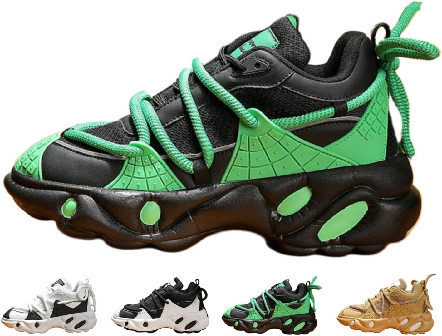Модные платформенные кроссовки MACEFIL для мужчин и женщин, повседневная уличная обувь, массивные кроссовки типа «папа», дышащая сетка, кроссовки для бега, зеленый
Модные платформенные кроссовки MACEFIL для мужчин и женщин, повседневная уличная обувь, массивные кроссовки типа «папа», дышащая сетка, кроссовки для бега, зеленый
