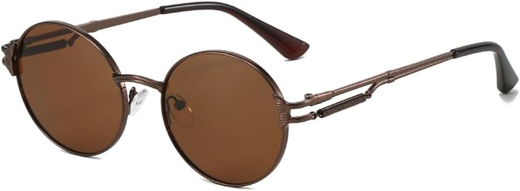 Винтажные круглые солнцезащитные очки для мужчин и женщин в стиле стипанк с металлическими пружинами, ретро-дизайн, для путешествий и бизнеса, защита от УФ-излучения UV400 TVTBBVV, Brown Coffee
Винтажные круглые солнцезащитные очки для мужчин и женщин в стиле стипанк с металлическими пружинами, ретро-дизайн, для путешествий и бизнеса, защита от УФ-излучения UV400 TVTBBVV, Brown Coffee